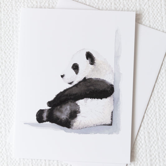 Sitting Panda Bear Blank Greeting Card, Any Occasion Greeting Card