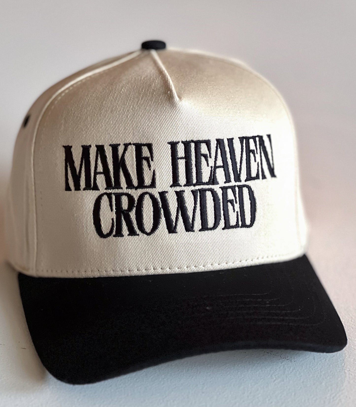 Unisex Trucker Hat 'Make Heaven Crowded' Embroidery Two-Tone