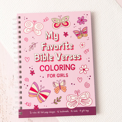 Coloring Book Favorite Bible Verses For Girls, Inspirational Coloring Book, Bible Verses Coloring Book, Wirebound