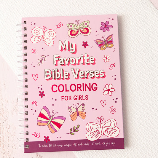 Coloring Book Favorite Bible Verses For Girls, Inspirational Coloring Book, Bible Verses Coloring Book, Wirebound
