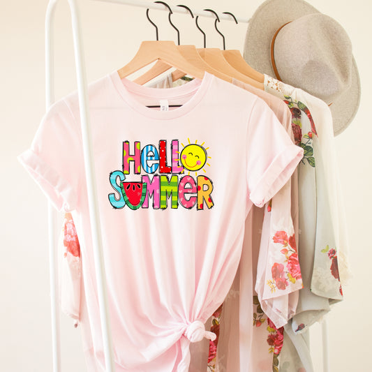 Hello Summer Women's Tee - Cheerful Vibe